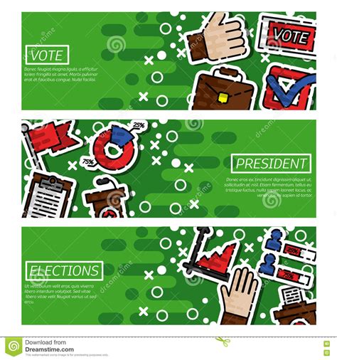 Banners about vote stock vector. Illustration of paper - 81821342