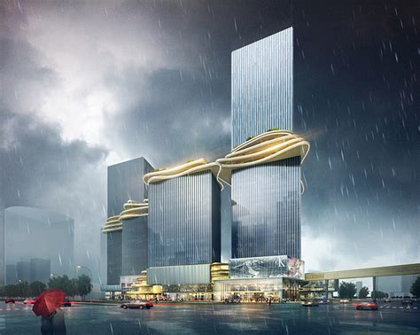 sky-bridge in china by Aedas loops an ecosystem of four towers