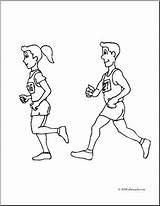 Clip Art Kids Running A Race coloring Page – Abcteach sketch template