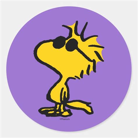 Woodstock In Sunglasses Classic Round Sticker | Zazzle | Snoopy images, Wall decals, Cool sunglasses