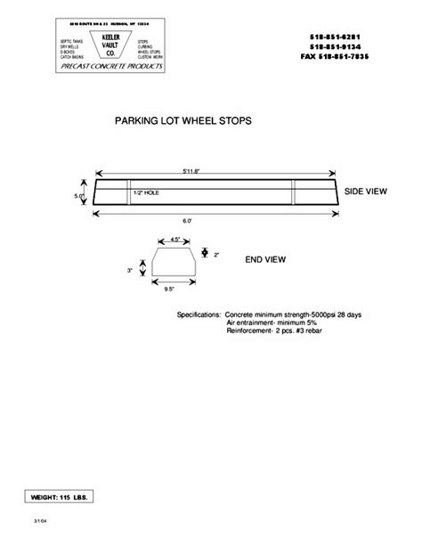 Wheel Stops | Keeler Precast Concrete, Inc.