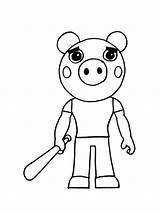 Piggy Roblox coloring Pages sketch template