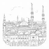 Mosque Coloring Pages sketch template