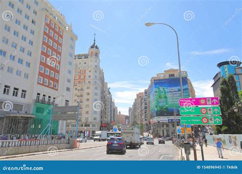 Gran Via Shopping Street Madrid Spain Editorial Image - Image of shopping, cityscape: 154896945