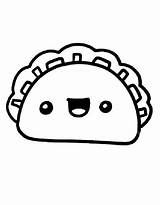Taco Food Coloring Page Free Printable PDF sketch template
