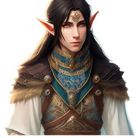 taut-walrus979: Young adult male elf with brunette hair and deep blue eyes. Wearing druidic ...