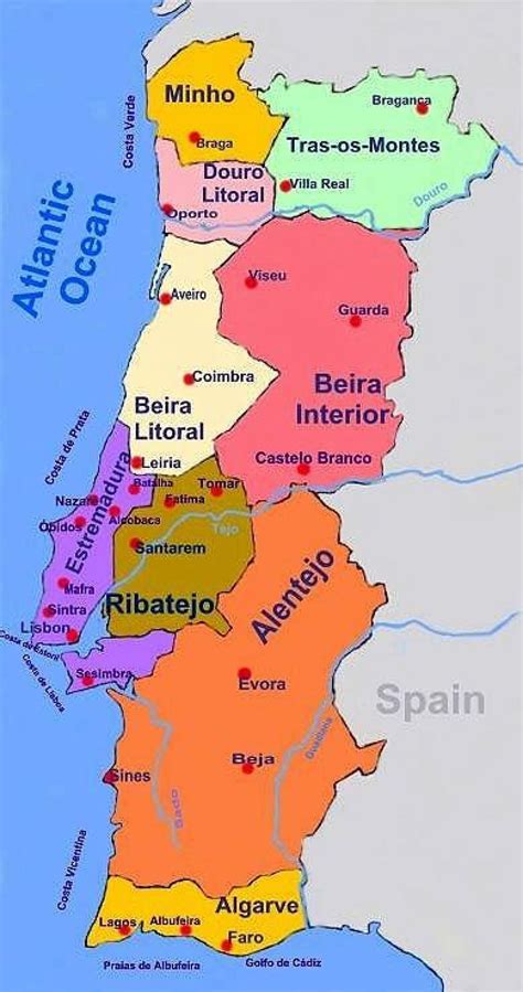 Portugal áreas mapa - Áreas de Portugal mapa (Sur de Europa - Europa)