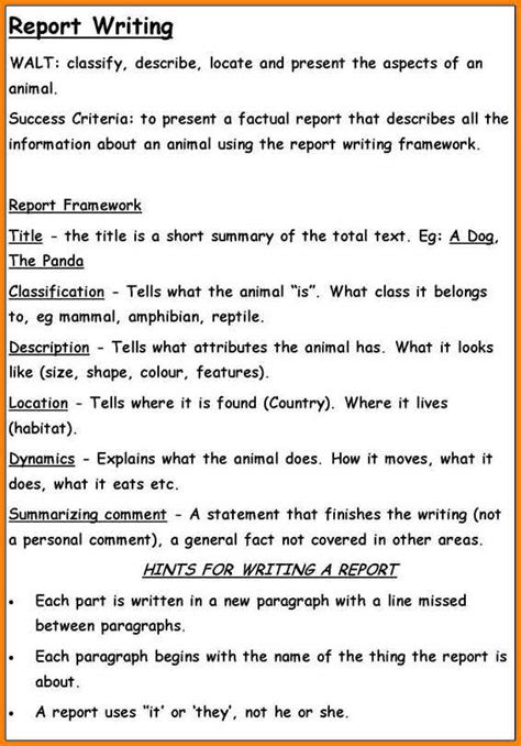 Examples Of Good Report Writing