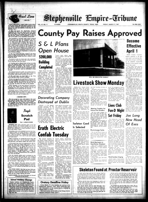 Stephenville Empire-Tribune (Stephenville, Tex.), Vol. 97, No. 11, Ed. 1 Friday, March 17, 1967 ...