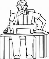 Tailor Man Machine Coloring Page Pages Sketch Coloring sketch template
