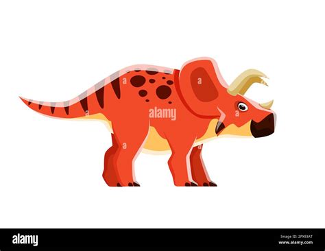 Dinosaur cartoon character, Arrhinoceratops dino lizard, vector cute Jurassic toy. Kids ...