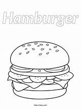 Free Printable Regular Hamburger Coloring Page · InkPx sketch template