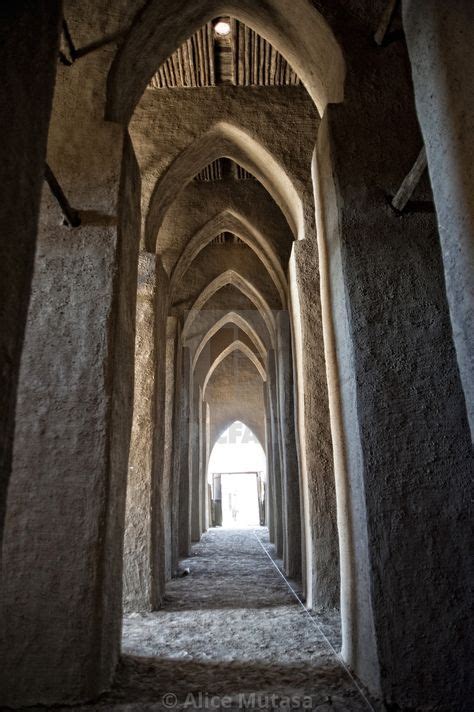 "Interior of the Great Mosque of Djenné Mali, Africa" stock image | Mosquée