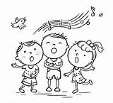 Niños Cantando Juntos Variante Con Manos De Dibujos Animados  sketch template