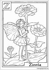 Coloring Zinnia Pages Flower Fairy Printables Kids Wuppsy Designlooter  sketch template