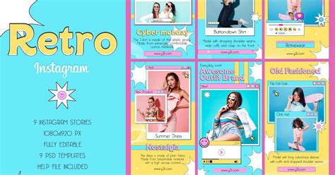 Retro Instagram Stories, Websites ft. retro & 2000 - Envato Elements