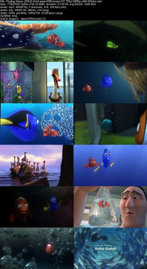 Finding Nemo (2003) Dual Audio Hindi 480p Bluay 300MB ESubs | SSR Movies