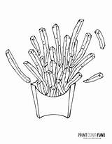 French fries coloring Pages & color Clipart At PrintColorFuncom sketch template
