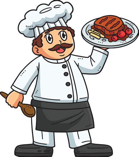 Chef with a Serving Plate Cartoon Colored Clipart 26758863 Vector Art ...