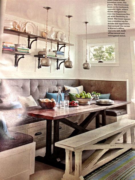 Ace Kitchen Nook Booth Seating White With Dark Wood Island