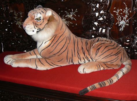 Bengal Tiger Plush Realistic Stuffed Animal Large Orange Cat Life Like 45" EUC | Realistic ...