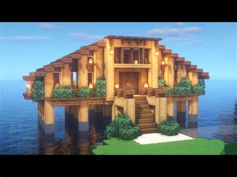 Wooden lake house Minecraft Map