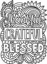 Thankful Grateful Blessed Motivational Coloring 7066814 Vector Art At  sketch template