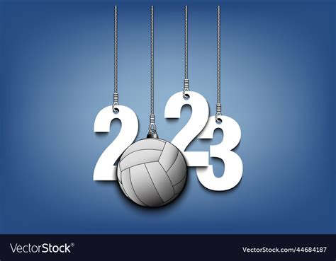 Happy new year 2023 and volleyball ball Royalty Free Vector