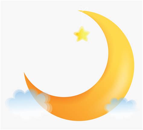 Crescent Moon Illustration - Cute Moon Clipart Png, Transparent Png - kindpng