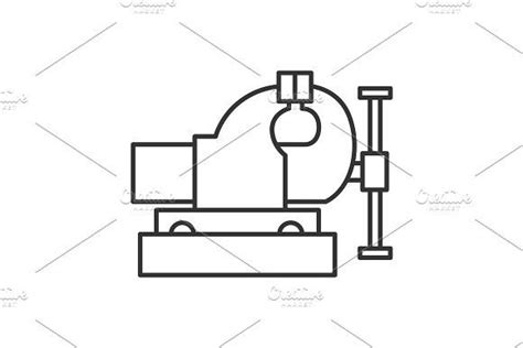 Bench vice linear icon | Bench vice, Line illustration, Vice