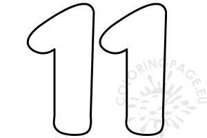 Number 11 Bubble Letter | Coloring Page