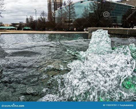 Fountain in the Centennial Park in Atlanta Stock Image - Image of close ...