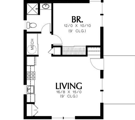 House Plan 2559-00677 - Small Plan: 600 Square Feet, 1 Bedroom, 1 ...