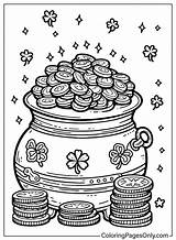 38 Pot Of Gold Coloring Pages  ColoringPagesOnlycom sketch template