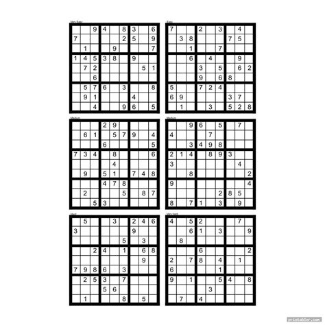 Sudoku Printable 4 Per Page