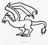 Wyvern Coloring Page  Line Art HD Png Download Transparent sketch template