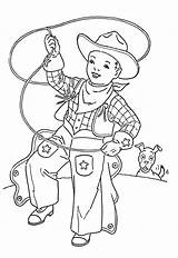 Coloring Pages Cowboy Riding Bull Rodeo Roping Kids Western Cowboys  sketch template
