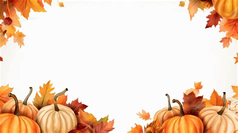 Premium AI Image | Autumn leaves and pumpkins border frame