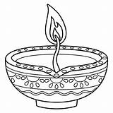 Premium Vector  Diwali Diyas Isolated Coloring Page For Kids sketch template