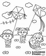 Kite Coloring Pages For Kids sketch template