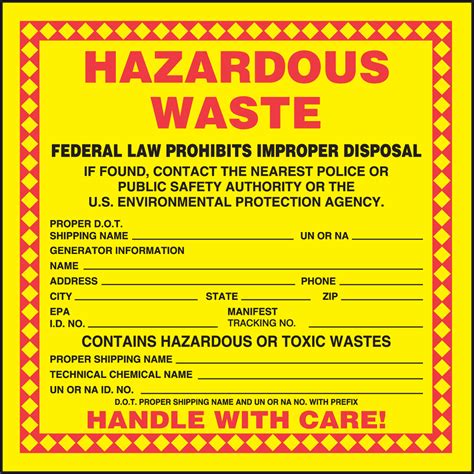 Hazardous Waste Label: Hazardous Waste (Technical Chemical Name) (MHZW25PSP)