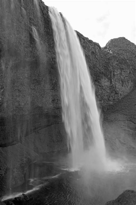 Free Images : landscape, sea, coast, nature, rock, waterfall, mountain, black and white, mist ...