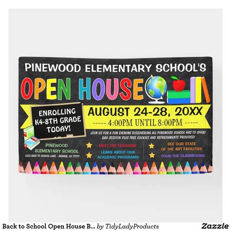 Back to School Open House Banner | Zazzle | School open house, School ...