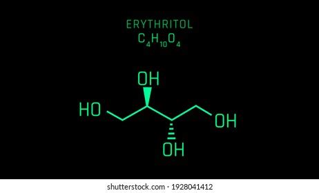 Ilustrasi Stok Erythritol Sugar Alcohol Polyol Molecular Structure ...