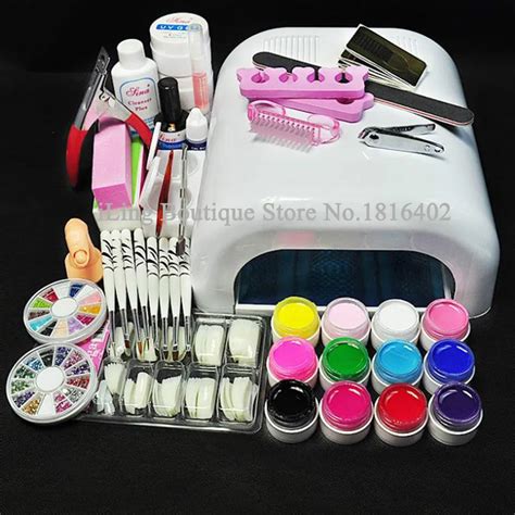 Professional Full Set UV Gel Kit Nail Art Set + 36W Nail White UV Lamp kit Dryer Curining ...