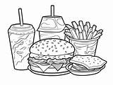 Delicious Fast Food Coloring Pages  Page sketch template