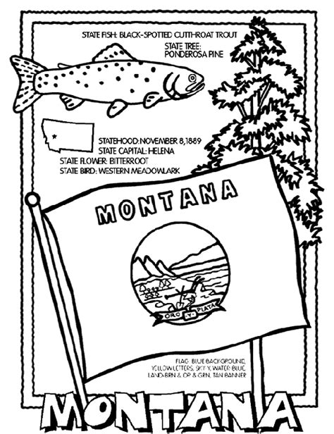 Montana State Flag Coloring Page Coloring Pages