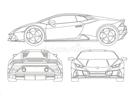 Lamborghini Huracan Side View Stock Illustrations – 6 Lamborghini ...