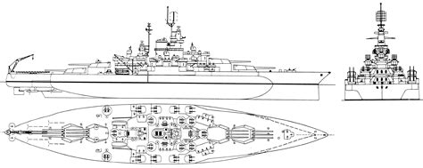 Tennessee-class battleship Blueprint - Download free blueprint for 3D ...