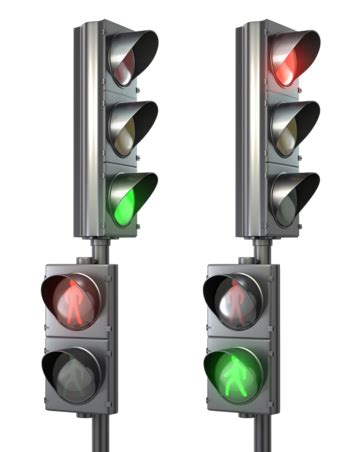 A Collection Of Pedestrian Traffic Signals Featuring Walk And, Green, Multiple, Traffic Light ...